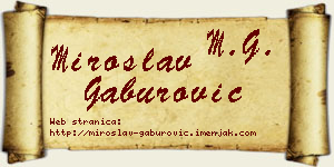 Miroslav Gaburović vizit kartica